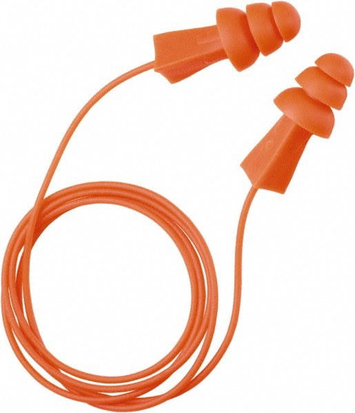 Earplugs: 27 dB, Rubber, Flanged, No Rol